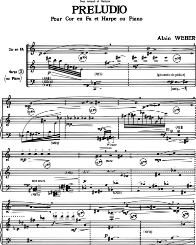 Preludio pour Cor en Fa et Harpe ou Piano 