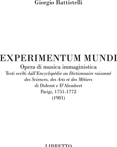 Experimentum Mundi