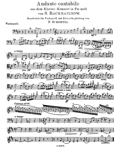 Andante Cantabile (from 'Piano Concerto in F-sharp minor')