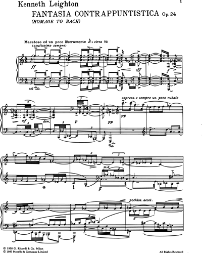 Fantasia Contrappuntistica, Op. 24