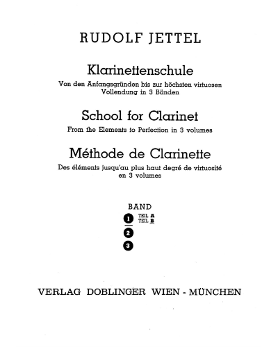 School for Clarinet, Book 1/B