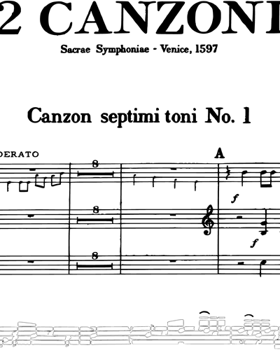2 Canzoni (from "Sacrae Symphoniae", Venice, 1597)