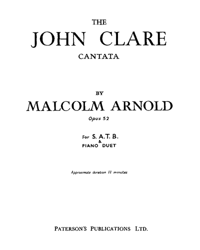 The John Clare Cantata, Op. 52