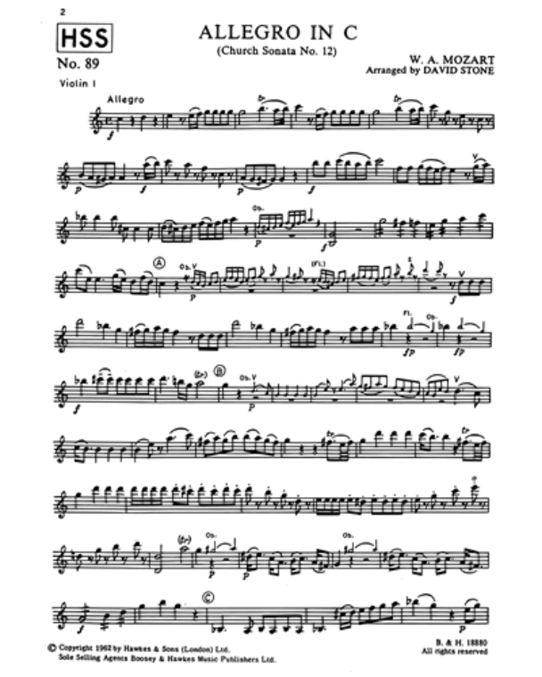 Allegro in C (from 'Church Sonata No. 12')