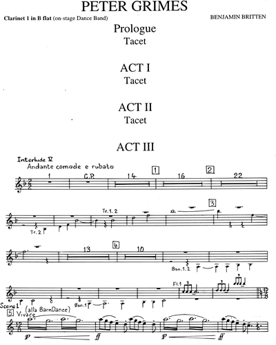 Peter Grimes [Acts 2-3] Full Score Sheet Music by Benjamin Britten 