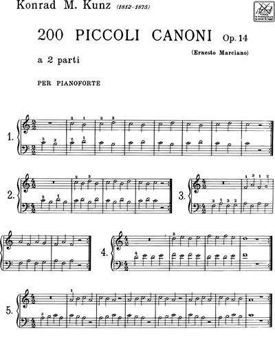 200 Piccoli canoni a 2 parti Op. 14