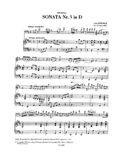Sonata in Trinital No. 3 in D major