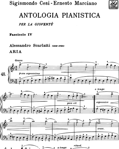Antologia pianistica per la gioventù Fascicolo 4