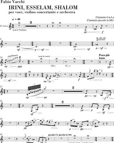 Clarinet 1 in A/Piccolo Clarinet in Eb