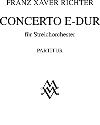 Concerto E-dur für Streichorchester