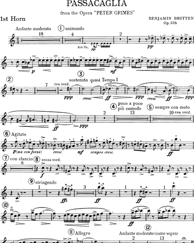 Passacaglia (from “Peter Grimes”) Full Score Sheet Music by 