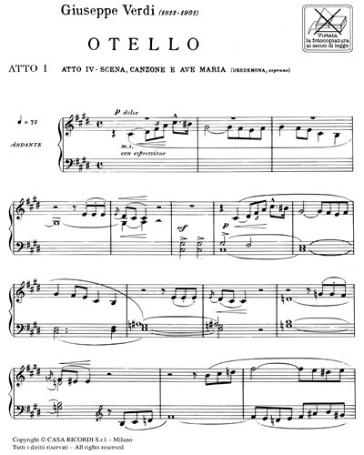 Canzone del salice e Ave Maria (dall'opera "Otello")