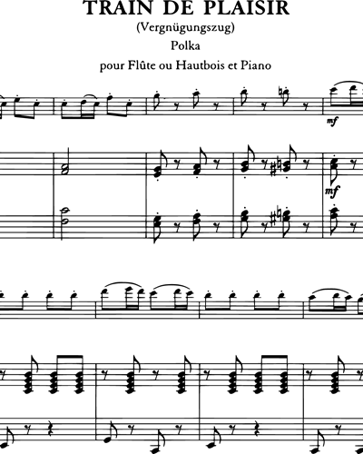 Train De Plaisir Polka pour Flûte ou Hautbois et Piano