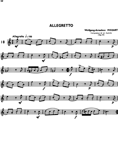 La Clarinette Classique, Vol. A: Allegretto
