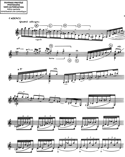 Concerto (Cadence) - Pour guitare et petit orchestre