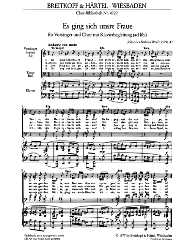 Deutsche Volkslieder WoO 33 - Nr. 47 