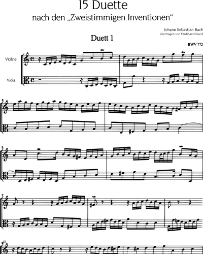15 Duette nach den „Zweistimmigen Inventionen“ BWV 772–786