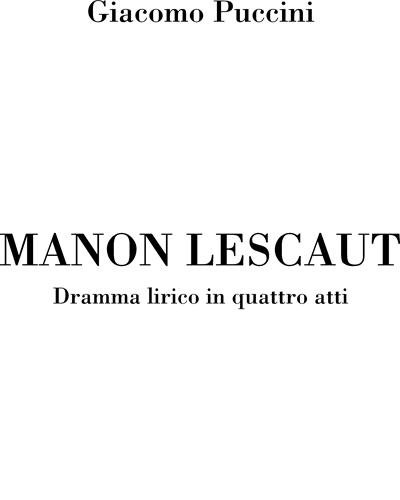 Manon Lescaut [Traditional]