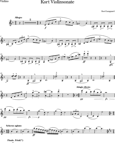 Kort violin sonate, BVN 372