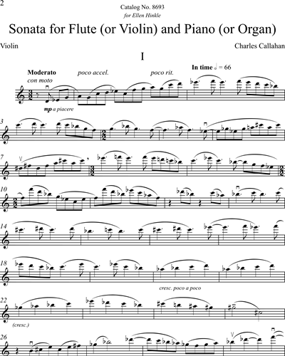 Sonata for Flute (or Violin) and Piano (or Organ)