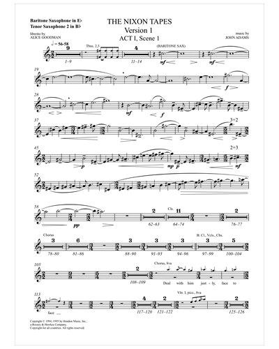 Baritone Saxophone in Eb/Tenor Saxophone 2 in Bb