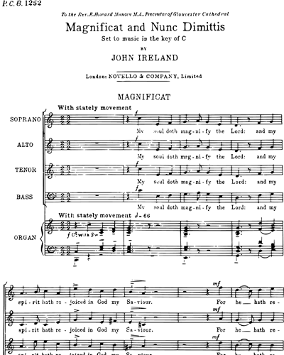 Magnificat and Nunc Dimittis in C for SATB & Organ