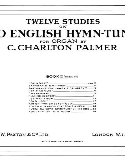 Twelve Studies on Old English Hymn-Tunes, Book 2