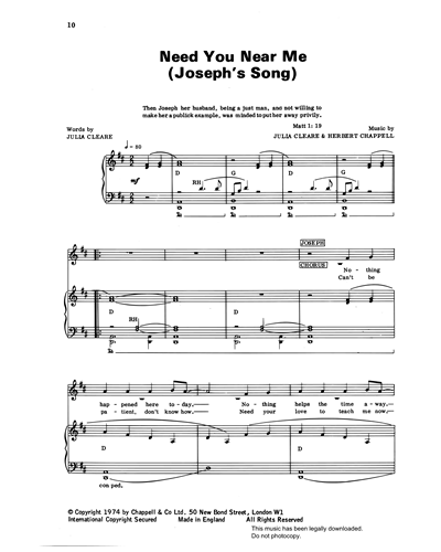 Need You Near Me (Joseph's Song) (from 'Carols For Today')
