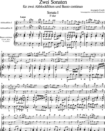 2 Sonaten F-dur nach den Concerti grossi op. 6