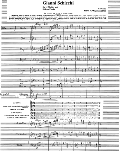 Gianni Schicchi - Versione per orchestra da camera