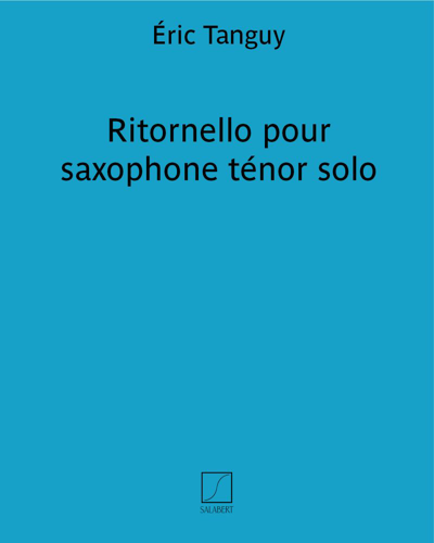 Ritornello pour saxophone ténor solo