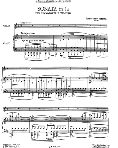 Sonata in La for violin and piano