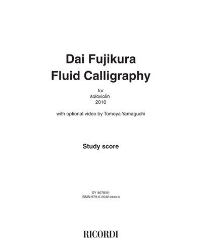 Fluid Calligraphy - Für Violine Solo