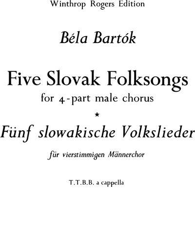 Five Slovak Folksongs