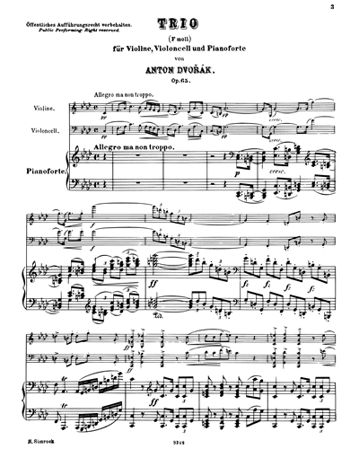 Piano Trio in F minor, op. 65