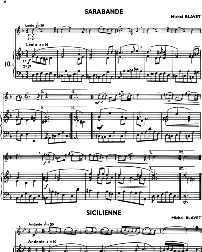 La Flûte Classique, Vol. 3: Sarabande in D minor and Sicilienne in G minor