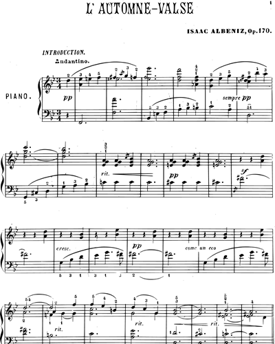 L'Automne (Vals), Op. 170