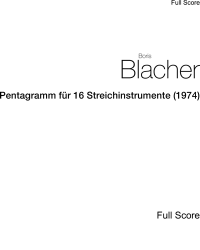 Pentagramm für 16 Streichinstrumente (1974)