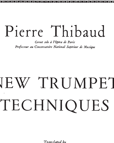 New Trumpet Techniques