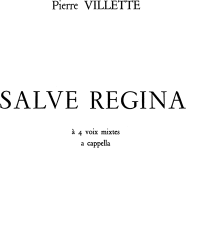 Salve Regina Op. 5