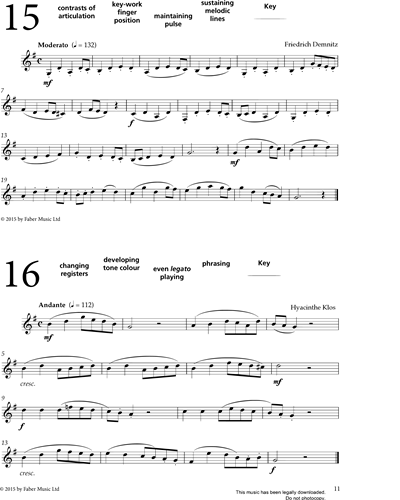 Study No.16 'Andante' (from 'More Graded Studies For Clarinet Book One')