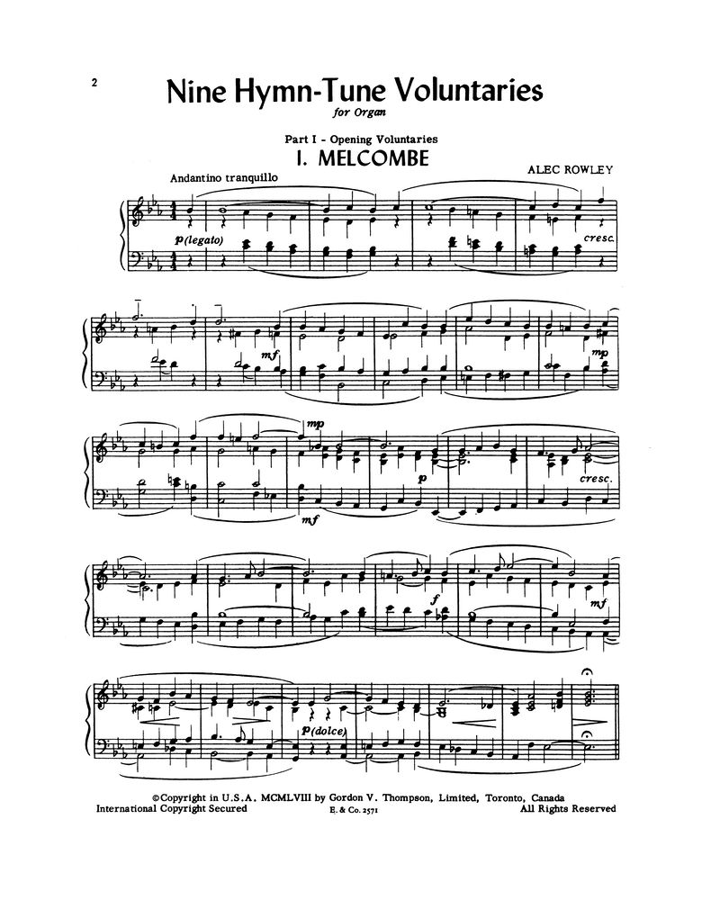 Nine Hymn-Tune Voluntaries