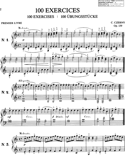 100 Exercises for Beginners, op. 139
