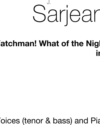 Watchman! What of the Night?