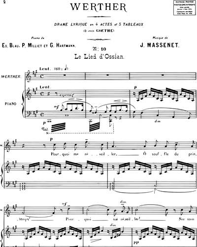 Le Leid d'Ossian No. 10 (De l'Opéra "Werther")