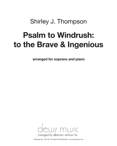 Psalm to Windrush: for the Brave and Ingenious