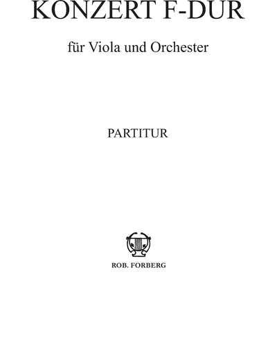 Konzert F-dur für Viola und Streichorchester