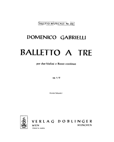 Balletto a Tre in A major, op. 1/9
