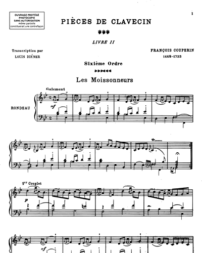 Pièces de clavecin: livre II (ordres 6 à 12)