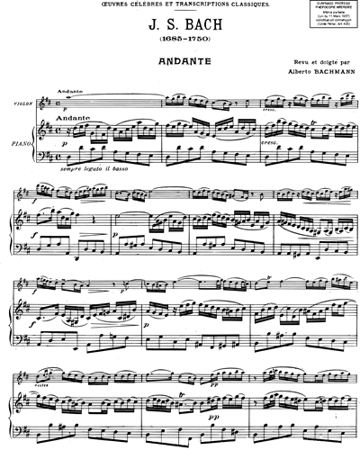 Andante pour piano & violon